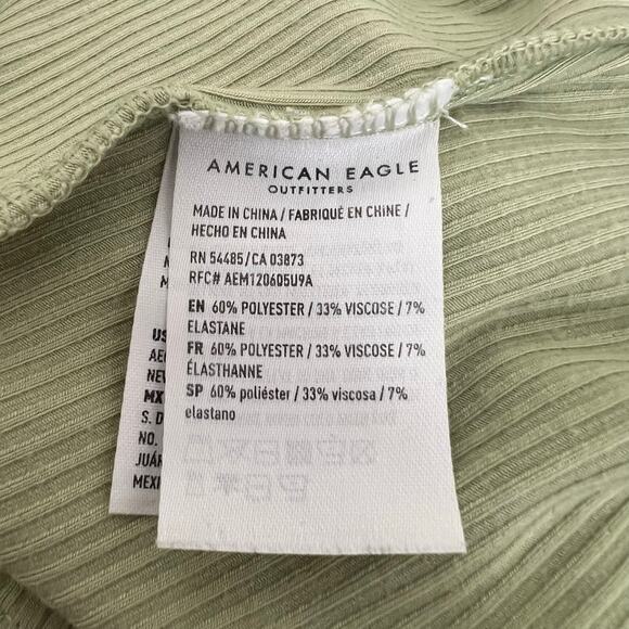 American Eagle cropped ribbed cami tank top light green - Picture 5 of 5